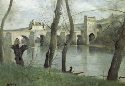 The Bridge at Mantes by Jean Baptiste Camille Corot